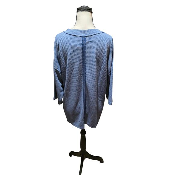 Andree by Unit 3/4 Sleeve V-Neck Tunic – Soft Knit – Blue – S - Picture 3 of 3